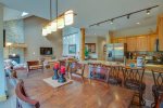 Open dining and living area provides ample seating for large families